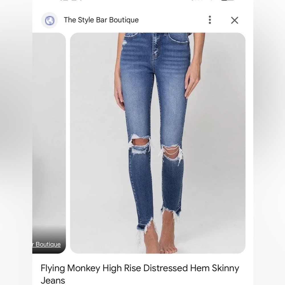 Flying monkey high rise distressed hem skinny jeans size 29 - Picture 8 of 8